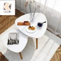 Kahloon Furniture Wood Side Table, Triangle Modern Brown End Table Small Coffee Table Nightstand for Living Room Bedroom Small Spaces Outdoor Indoor Balcony, Triangle. 