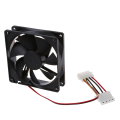3X DC 12V 4 Pin Black Plastic PC Cooling Fan 90mm x 90mm x 25mm. 