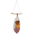 Multicolor Leaf Shaped Macrame Wall Hanging Cotton Weaving Handmade Wall Decor for Bedroom Home Decoration C. 