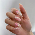Reusable prosthetic finger artificial wear repressable nail art long round ballerina 24P detachable head nail full coverage nail finish. 