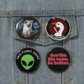 44mmTinplate Button Pin Funny Animal Goose Frog Cat Alien Cherry Brooch Badges Creative Anime Jewelry Gift Lapel Badge. 