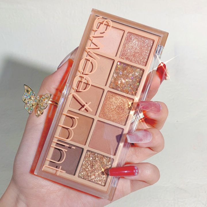 Make-up Sweet mint Ten Colors Eyeshadow Palette Pearlescent Matte Fine Glitter Student Party Daily Affordable Cement Terrestrial Pan
