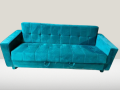Sofa Combed With Storage 3 Seater Sky Blue Valvet & Custumize Colours Special Offer Available From Customized........ 