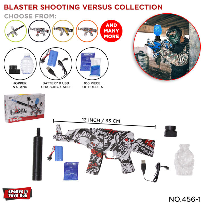 Electric Gel Blaster Toy Gun Collections, Gely Ball Shooter, Biodegradable Gellets Toys, Outdoor Yard Activity Shooting Game, Kids Fun Play For Girl & Boys, Splatter Balls Blasters Versus Target With Hopper & Stand Toygun
