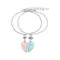 Carat Friendship Necklaces All Match Sequin Heart Broken Necklaces Bracelets. 