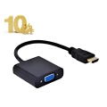 Moread HDMI to VGA Adapter Cable - Versatile HDMI to VGA Converter for Monitors, PCs, Laptops & TVs with Audio Support | High-Quality HDMI to VGA Adapter for Seamless Connectivity & Crystal Clear Display. 