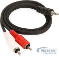 Branded New 3.5mm PC Aux Stereo To Dual 2 RCA Audio Cable MaleMale 5 Meters. 