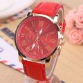 Fashion Geneva Women Watch Simplified Elegant Leather Strap Quartz Watches for Ladies. 