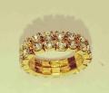 Elastic Stering Golden single Row CZ Crystal toe ring. 
