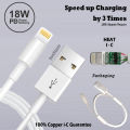 iPhone Data Cable USB to Lightning Cable - FAST Charging & Data Syncing Compatible to iPhone 14/13/12/ XS Max/X/8/7/Plus/6S/6/SE/5S iPads - Imported with HEAT I-C Data Cable for iPhone All Models. 