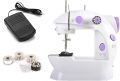 Electric Mini Sewing Machine with Extension Table Foot Pedal & Sewing Accessories, Simple and Fully Automatic for Beginners DIY Crafting. 