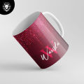 Customize Coffee , Tea Mug with your Name Glittery Design 25 - ARISPRINT. 