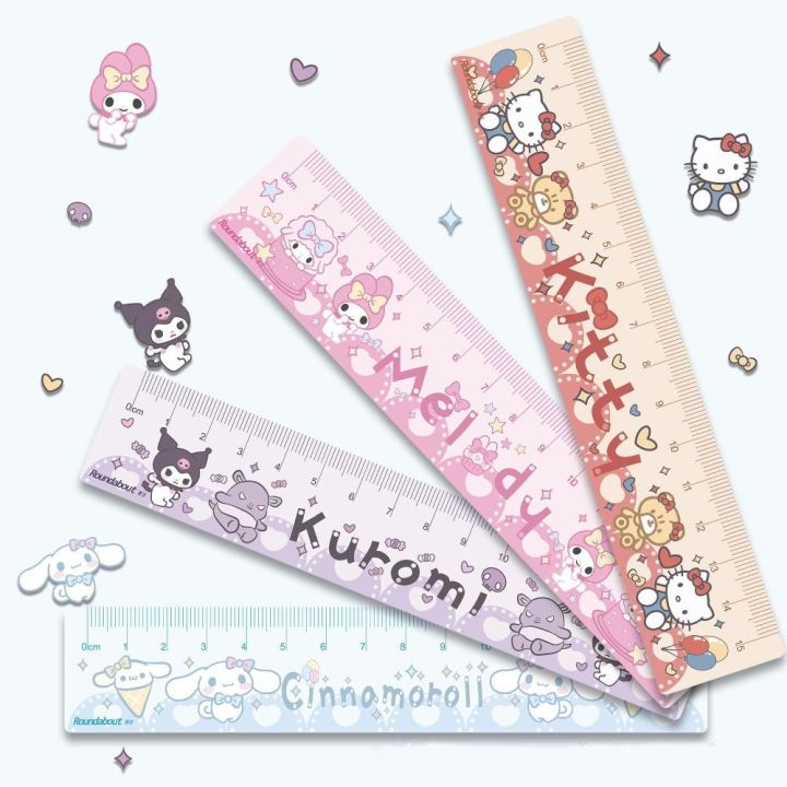 Kawaii Plastic Sanrio Straight Ruler 15cm Stationery Kulome Ruler ...