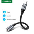 UGREEN type-c to 3.5mm jack earphone cable 3.5mm AUX USB C audio adapter for For Xiaomi Mi 13,Huawei Nova 13 Mate 70 Pro P50 Pro Honor 100 Pro, OnePlus 13. 