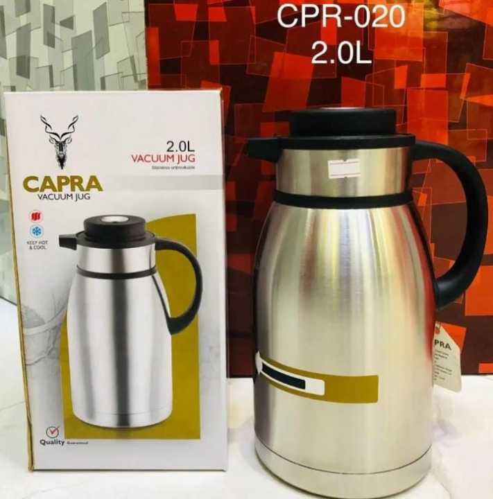 Steel Thermos | Capra Thermos-Steel Body Thermos Jug-Flask - Hot & Cool Metal Steel MS 2.0 Litre| high quality Thermos for storing water and liquid Items