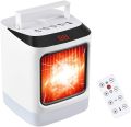 800W-1000W Mini Electric Fan Heater, Portable Silent Handy Ceramic Fan Heaters with Remote Control with 7-color Night Light for Home Bedroom Office Garage Personal Space. 