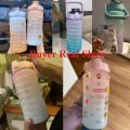 tumbler water bottle Water bottle 2 Liters Water Bottle Motivational Drinking Bottle Sports Water Bottle Time Marker Sticker Portable Reusable Plastic Cups. 