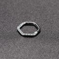 16G Piercing Nose Ring CZ 316L Surgical Steel Hexagon Septum Clicker Segment Ear Tragus Cartilage Helix Daith Earring Jewelry. 