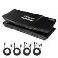 TESmart HDMI KVM Switch 2 Port Dual Monitor Extended Display, UHD 4K @ 60Hz RGB 4:4:4, USB Hub, Audio, Hotkey, Button Switch, PC Monitor Keyboard Mouse Switch for 2 Computers 2 Monitors with Cables. 