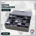 Socks and Underwear Organizer Box  Foldable 24 Cells Wardrobe Drawer Divider  Cupboard & Closet Organizer Storage Box for Undergarments Accessories.. 