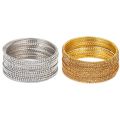Metal Crystal Gold-plated Silver Bangle  (Pack of 12). 