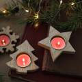 Candle Holder Wood Candlestick Holder for Christmas Fireplace Mantel Dinner. 