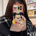 100%new Celebrity Trend+In Stock+COD Cute Cartoon Mickey Squishies Phone Case for IPhone 16 15 14 Plus 13 12 Pro Max Blowing Bubble Protection Soft Silicone Cover. 
