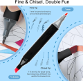 Dual Side Sketch Markers - Alcohol Markers, 12 - 120 Colors Dual Tip Art Markers for Kids Marker Pens for Adult Coloring Painting Supplies Perfect for Painting, Coloring, Sketching and Drawing - Copic Twin Double Head Marker 60 and 80 colour set. 