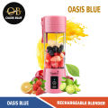 OASIS BLUE Mini Jucier Machine - USB Rechargeable Mini Portable Juicer Blender with 6 Blades - Personal Size Power Mixer for Fresh Fruits, Shakes, and Smoothies - Food Grade 380ml Water Bottle - Ideal for Gym, Outdoor Use - Portable Juicer Cup. 