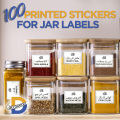 Jar Labels Printed Urdu or English 100 or 45 set size 6.5x4.5cm Kitchen Jars Organizer Labels Spice Sticker Waterproof. 
