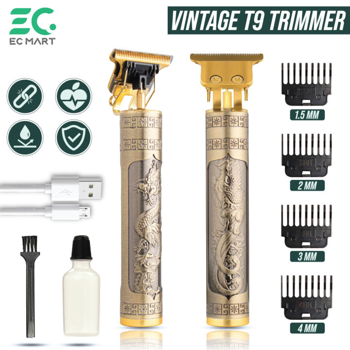 T9 Trimmer, Vintage T9 Trimmer, T9 Hair Clipper & Hair Trimmer, USB Rechargeable Beard & Hair Clipper, Professional Hair Clipper, Zero Gap Baldhead Beard Shaver, T9 T-Shaped Blade Hair Clipper With 4 Clips.