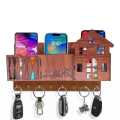 Multipurpose design Wood Key Holder | 8 Hooks | Home Decoration items | Wall Decoration items for room | Wall Hanging for keys | Wall Hanging For Decoration | key organizer | Fancy handmade key holders | Decorative wooden wall rack for key & mobile. 