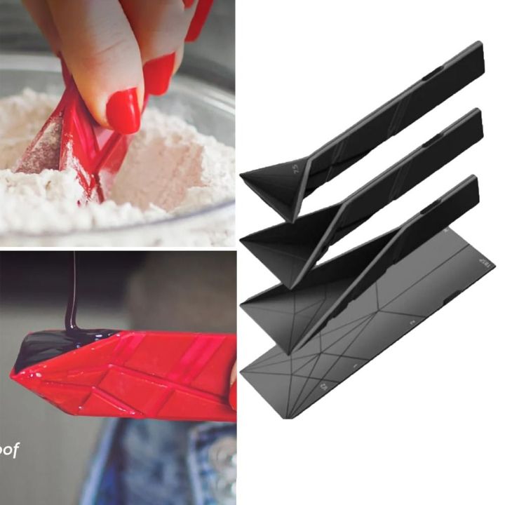 Creativity Polygons Flat 3-in-1 Measuring Spoons Folds Multifunction Flat Measuring Spoons Cooking Baking Tablespoon Flat Measuring Cups