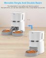 Smart Automatic Cat Feeder - App Control 3.8L Timed Pet Feeder Dry Food Dispenser for Cats & Dogs - Programmable Portion Control - 10s Meal Call / 1-6 Meals per Day / Dual Power / Stainless Bowl / Wifi. 