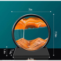 3D Sand Art Motion Frame Round Glass Deep Sea Sandscape | Flowing Sand Picture for Relaxing Home & Office Decor - Perfect Desktop Decoration Gift. 