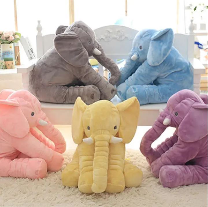 Elephant Stuffed Toy Animal Cushion Kids Baby Sleeping Soft Pillow Plush Toy Cute Elephant Cotton Large Size 24 Inches Daraz.pk