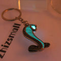 Glowing cobra keychain snake key chain Rattlesnake key ring GLOW in the DARK Luminous keychain women men Car bag key Pendant. 