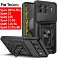 Armor Funda for Tecno Spark 20 Pro Plus 20C 10C 10 4G Case Slide Camera Ring Stand Protect Cover for Tecno Spark 20 Pro+ Capa. 
