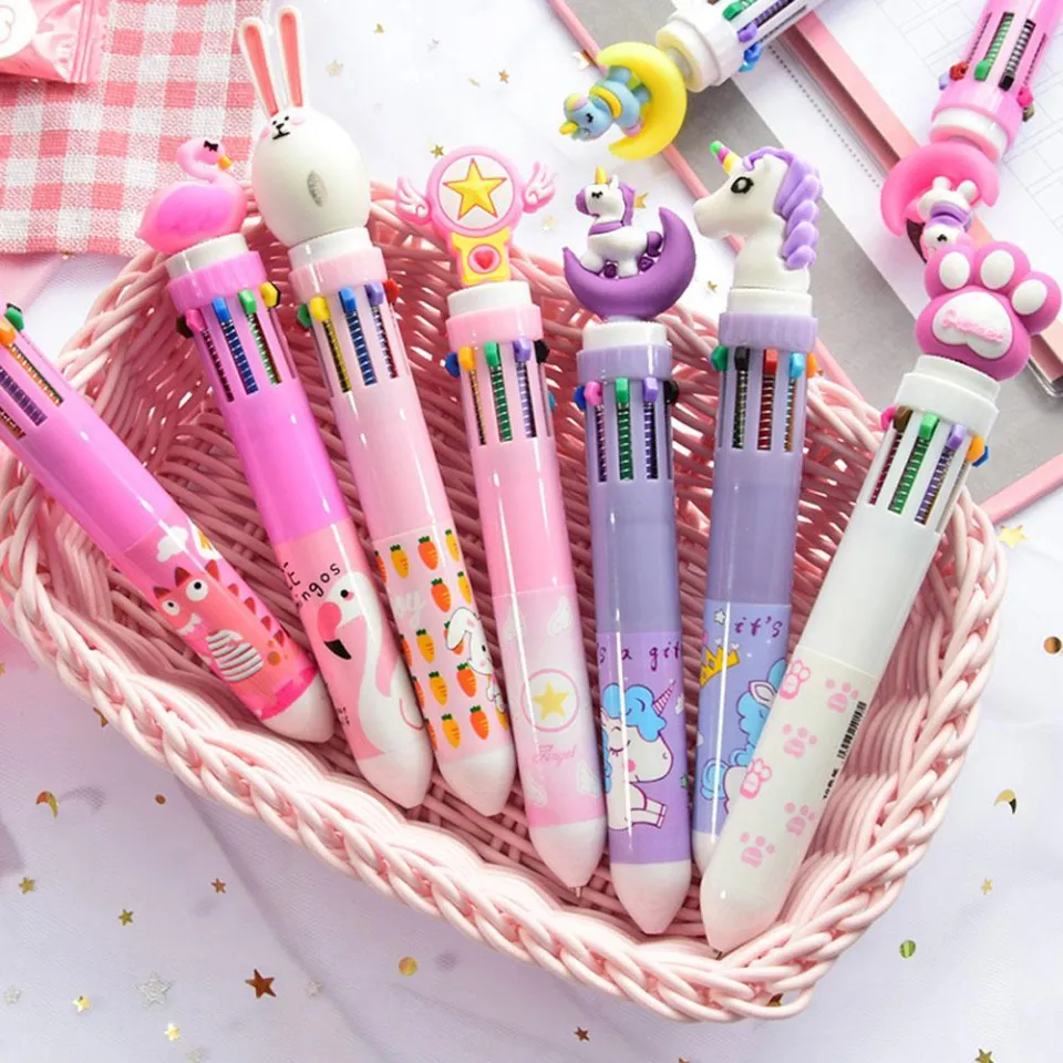 10 Colors Cute Unicorn Cartoon Ballpoint Pen School Office Supply
