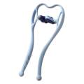 Neck Shoulder Self Massager Hand Roller Shoulder Relaxer Dual Point , Alleviates Sore Muscles S‐Shaped Curve Design Lightweight Convenient - Blue. 
