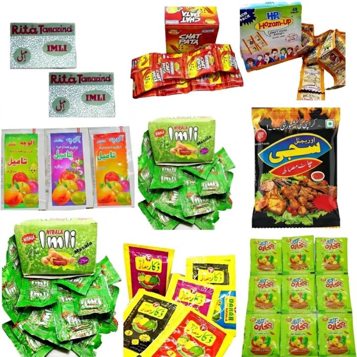 Bundle Deals Pack of 42 / 5 Pc Tamil Imli, 5 Pc Chatpata Chooran, 5 Pc Hazam Up, 2 Pack Rita Imli, 5 Pipe Churan, 5 Pc Karachi Churan, 5 Pc Nirala Imli, 5 Pc Dakar Churan, 5 Pc Sajji Chooran