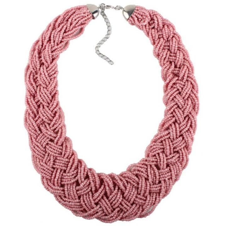 Claire Jin Women Collar Bohemian Necklace Handmade Woven Small Beads Choker Necklaces Vintage Fashion Ethnic Jewelry