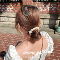 French Romantic Pearl Headband Hair Band All-Match and Sweet Beaded Decorative Rubber Band Bracelet for Women. 