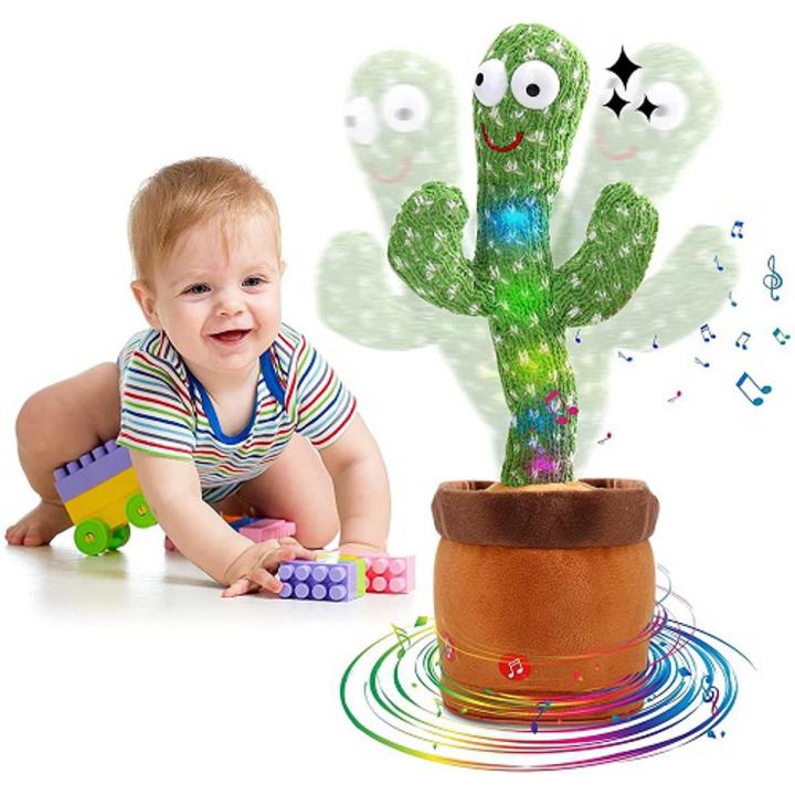 Rechargable Dancing Cactus Talking Toy, Wriggle Singing Cactus Repeats What You Say, Soft Plush Talking Toy Electric Speaking Cactus Baby Toys Funny Creative Kids Toy