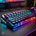 Metallic Gaming Keyboard RGB with Mechanical Feeling And Free RGB Lighting Wired Waterproof Keyboard for Gaming. 