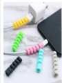 Silicon USB Cable Protector Charger Wire Saver 1 Pieces Covering Set Earphones Winder with Spiral Shape Clip for Android/Laptop/Charging Cords. 