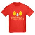 Hatched By Two Chicks Light Kids T-Shirt. 