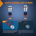 5Piece Push Button Switch with Pre Wired Harness 12V 24V Self Locking Latching 12mm. 