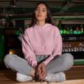 Crop Hoodie Plain With Long Sleeves For Women. 