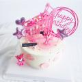 Pink Cart Pink Panther Cake Decoration Ornaments Cake Topper Girls' Cake Decor. 